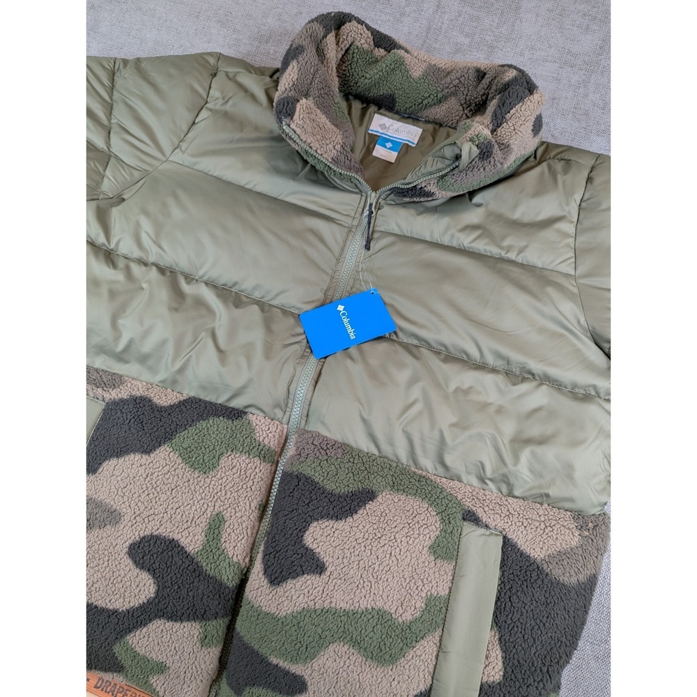 NWT Columbia Jacket Womens XXL Leadbetter Point Sherpa Hybrid Camo Cropped Coat